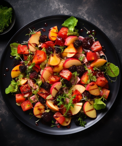 Salat mit Steinfrüchten