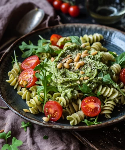 Nudeln mit Avocadocremesoße