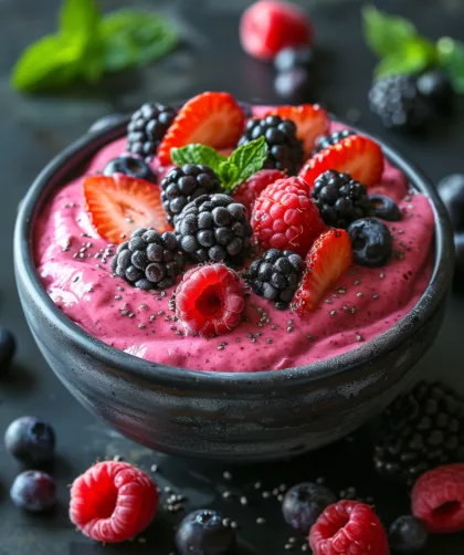 Smoothie Bowl mit Beeren