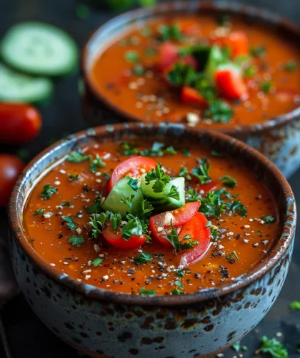 Gazpacho in einer Schüssel