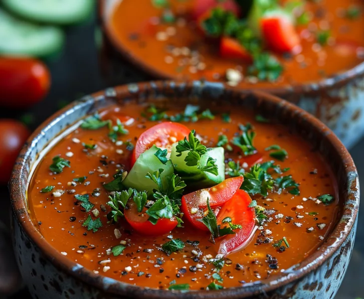 Gazpacho in einer Schüssel