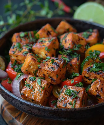 Gebratener Tofu mit Gemüse