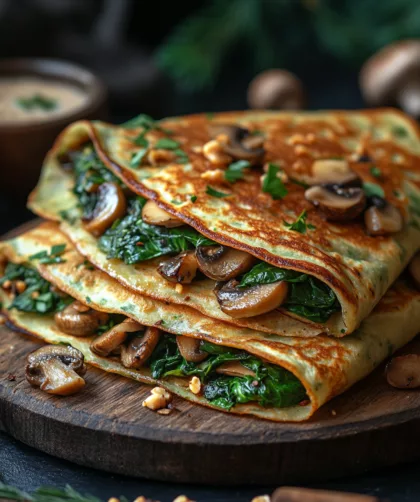 Herzhaftes veganes Crêpes