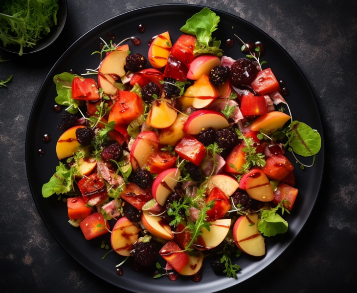 Salat mit Steinfrüchten