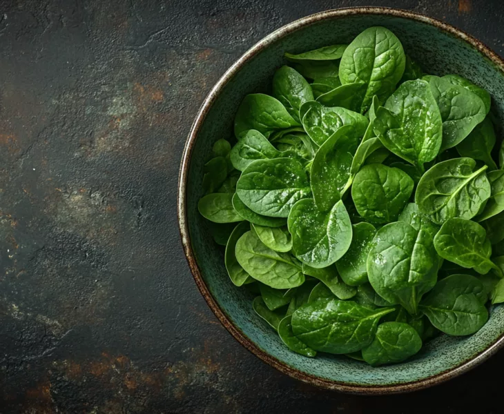 Spinat in einer Schale
