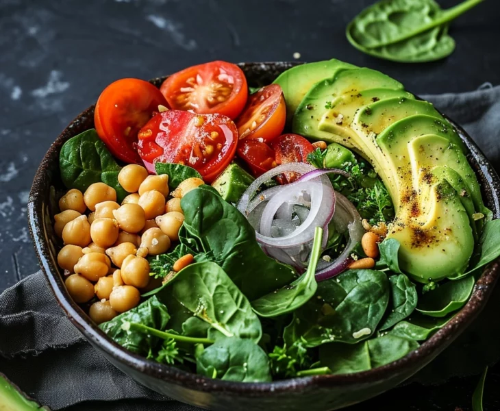 Spinat-Kichererbsen-Salat