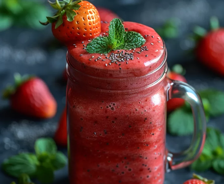 Erdbeer-Smoothie im Glas