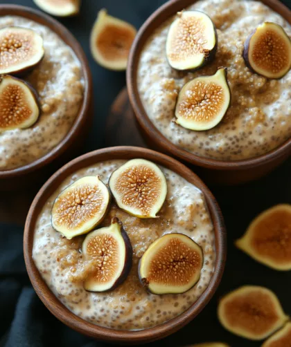 Feigen-Chia-Pudding in einer Schale