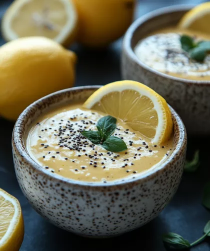Klassisches Zitronen-Tahini-Dressing in einer Schale