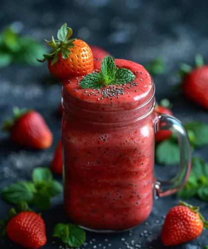 Strawberry Smoothie in a Jar