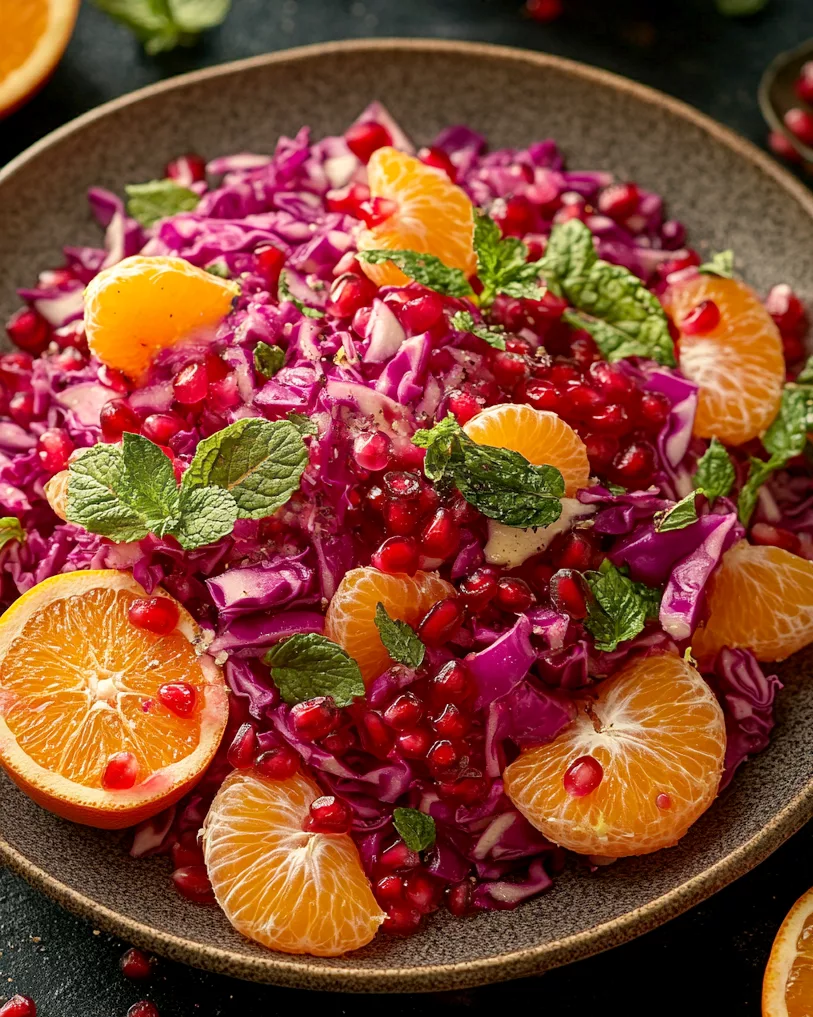 Red Cabbage and Orange Salad with Pomegranate Seeds * go nut