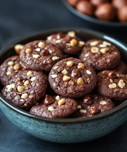 Chocolate Hazelnut Cookies in a bowl