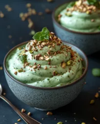 Pistachio Mousse in a bowl